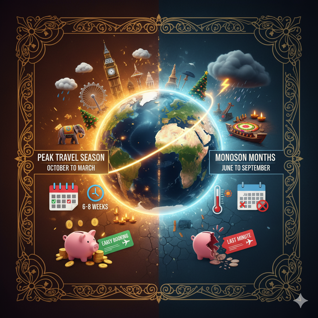 best time to book cheap london to trivandrum flights